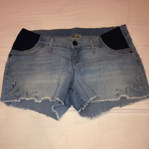 Maternity jean shorts